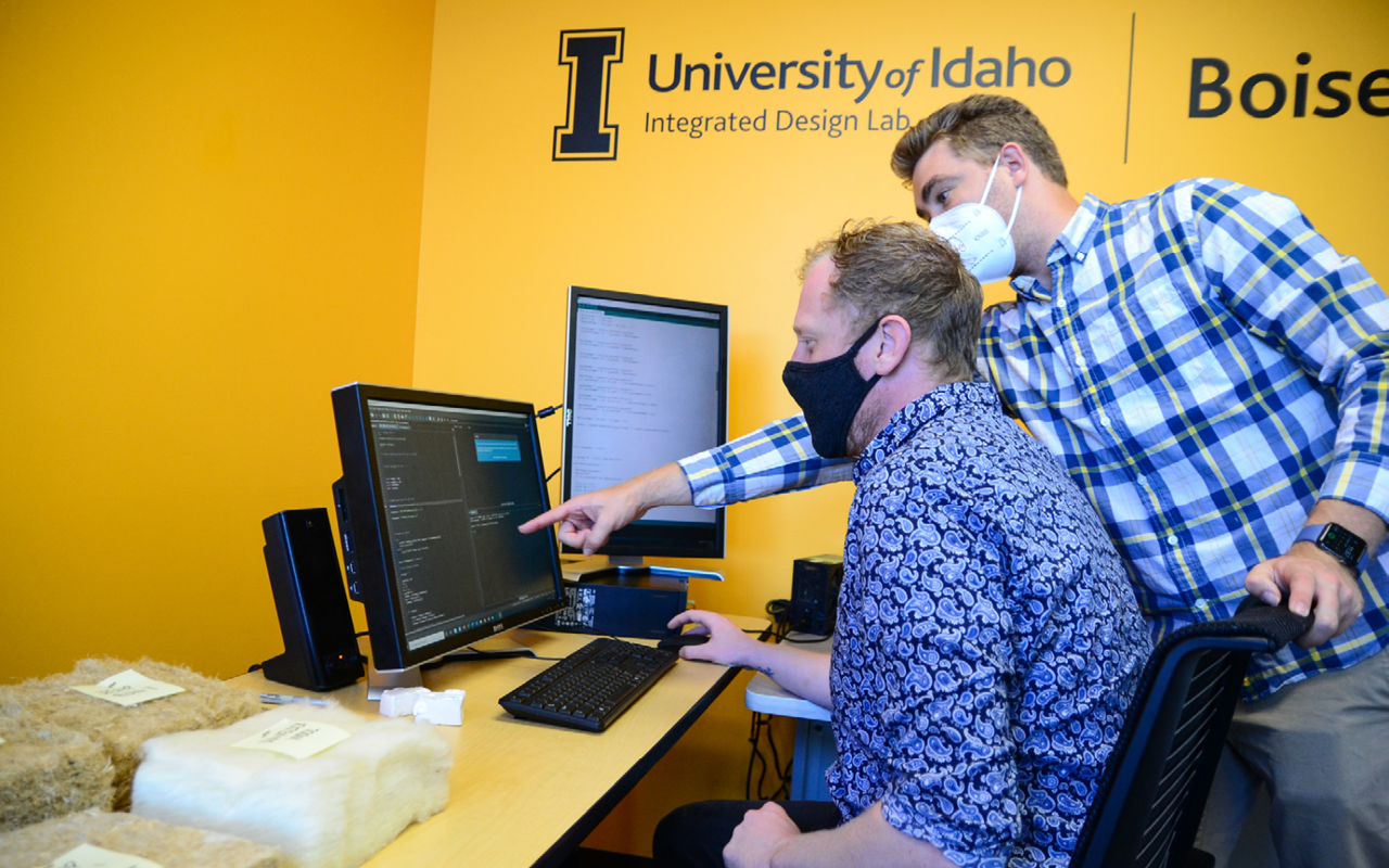 UI researchers working with Hempitecture conduct tests on the product.