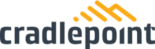 The Cradlepoint logo features a yellow mountain peak design above the company name