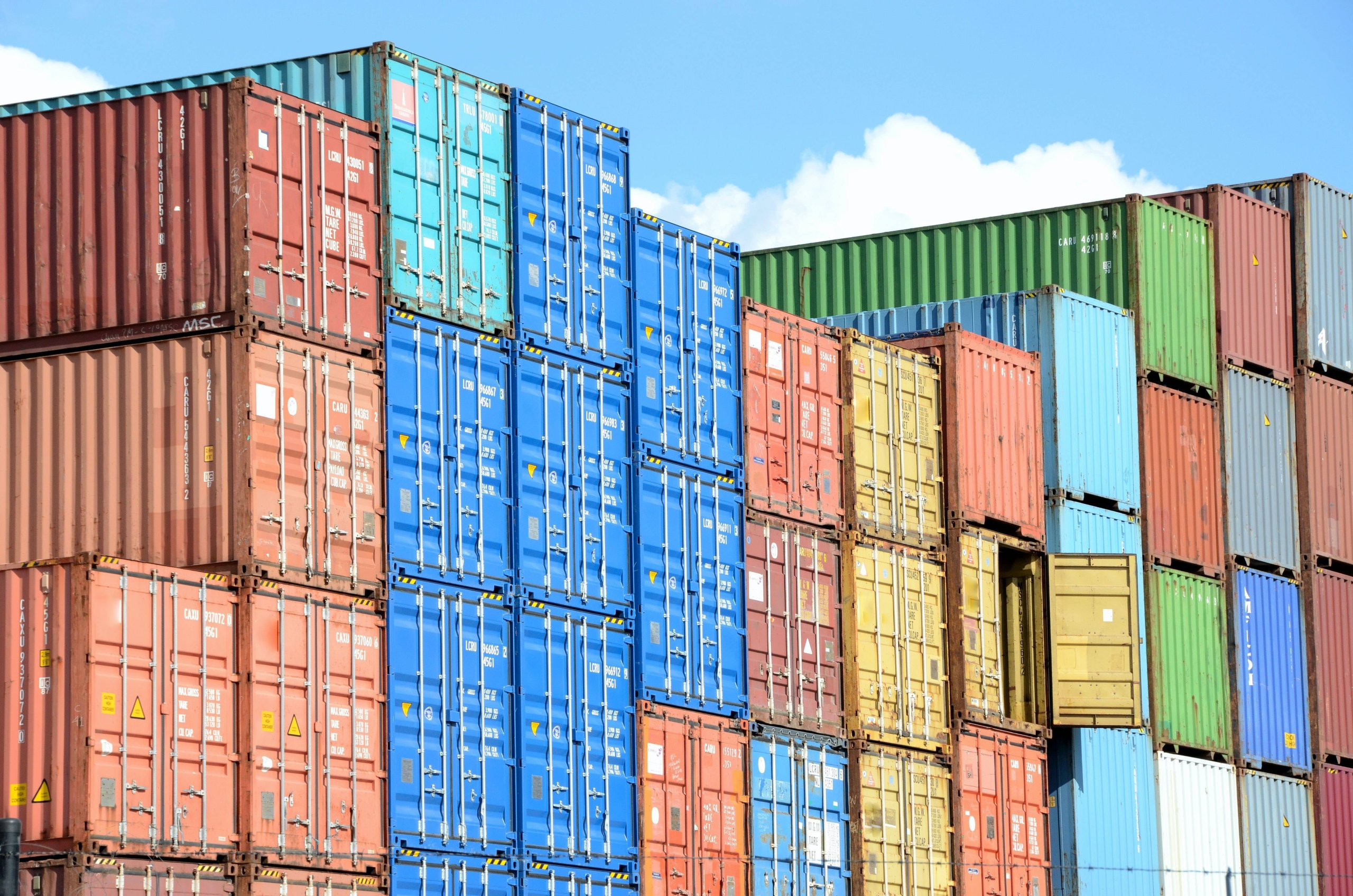 Shipping containers stacked up