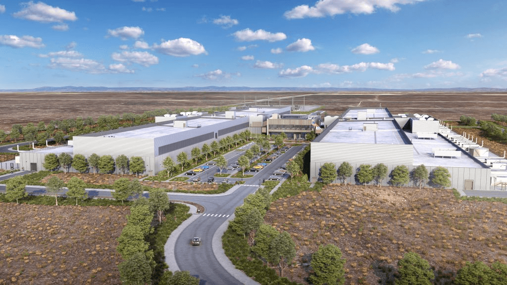 A rendering of Meta's future site in Kuna.