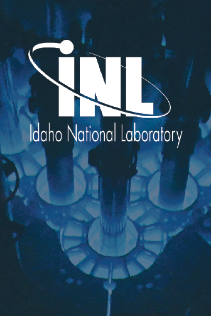 A stylized logo for the Idaho National Laboratory featuring a circular design with the letters 'INL'