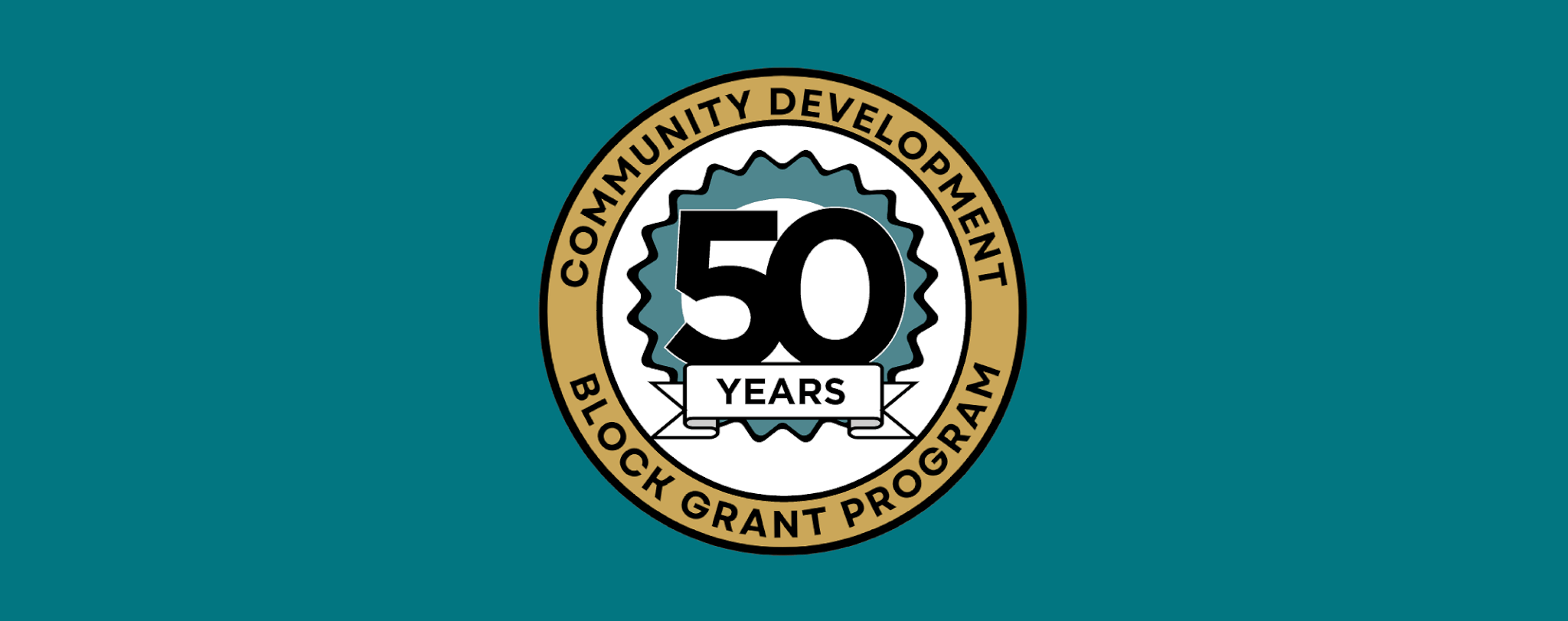 A 50th anniversary logo for a community development block grant program
