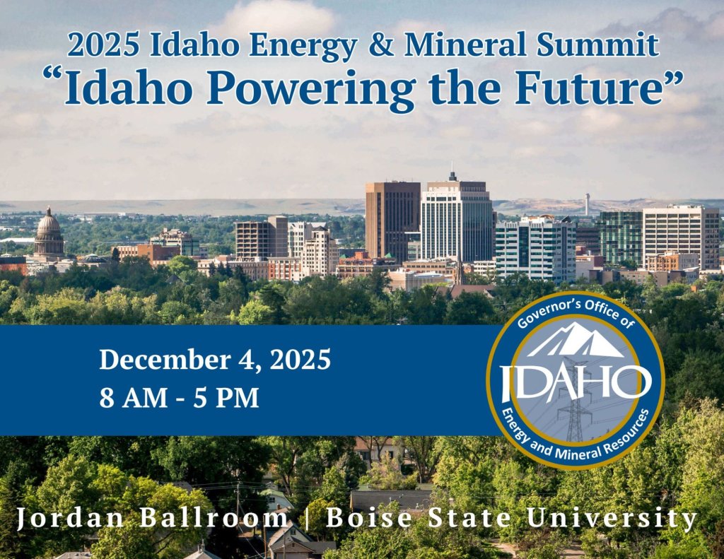 A poster advertising the 2025 Idaho Energy & Mineral Summit in Boise