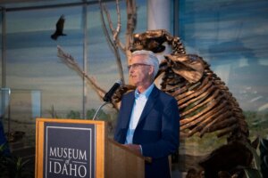 Brad Wilson, General Manager of Bogus Basin, accepts Lifetime Achievement Award at ICORT 2025.